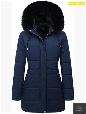 Winter Puffer Coat Thicken Fleece Lined Down Jacket Waterproof Detachable